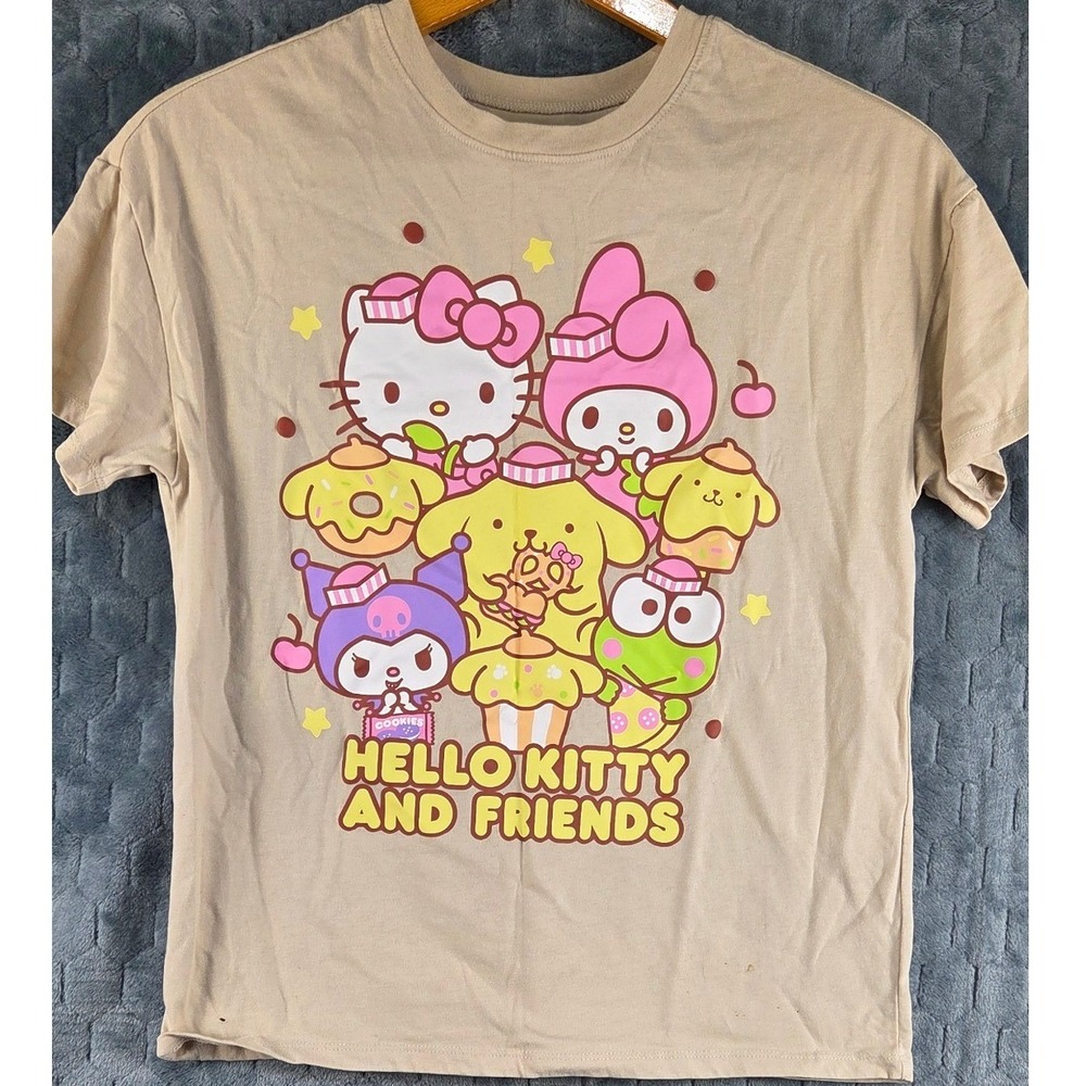 Sanrio Hello Kitty and‎ Friends Graphic T-Shirt Tan Beige Large SIL-34452 Hybrid